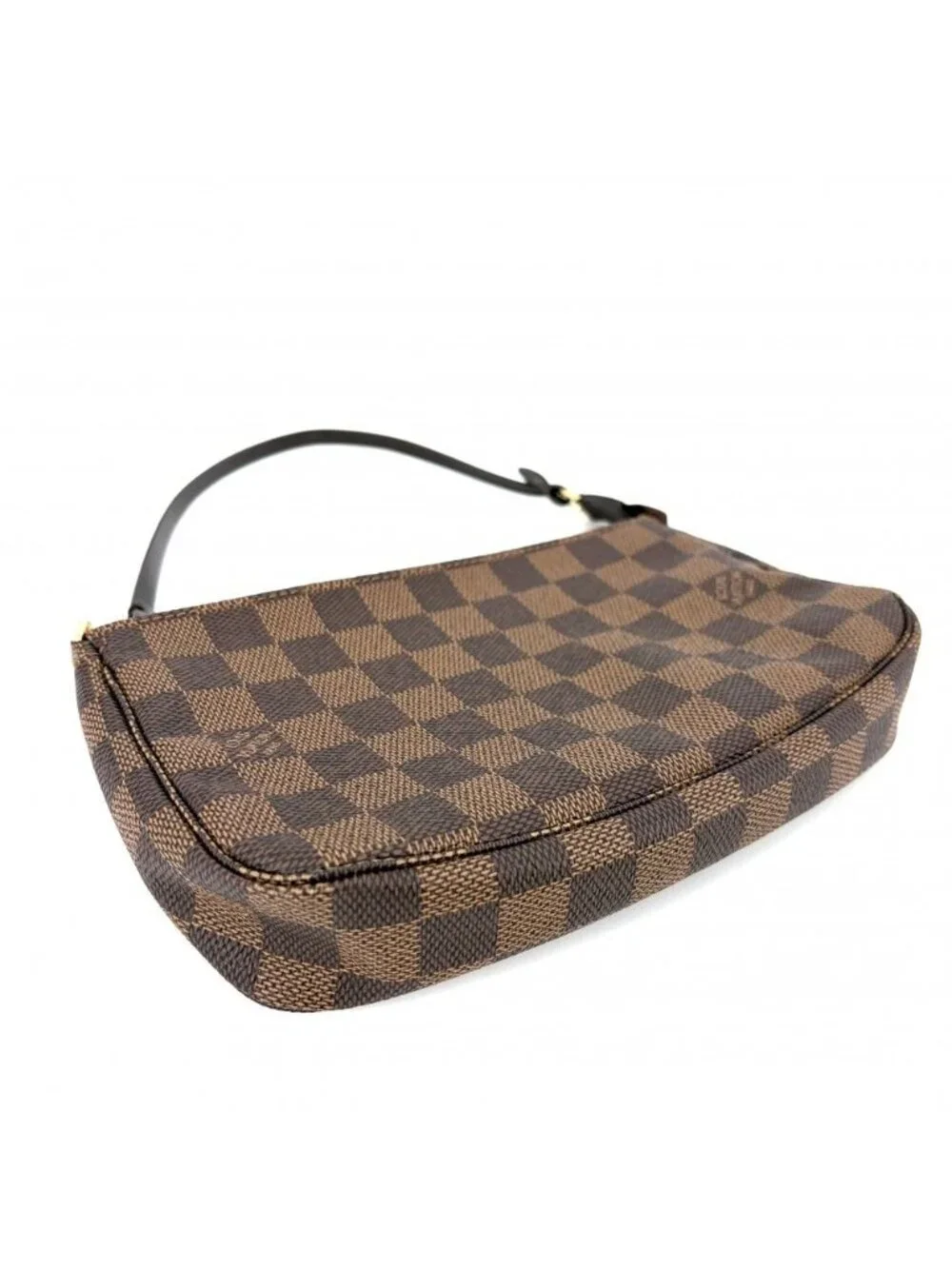 Louis Vuitton Handbag Pochette Pouch Shoulder Crossbody Damier Canvas Brown Gold